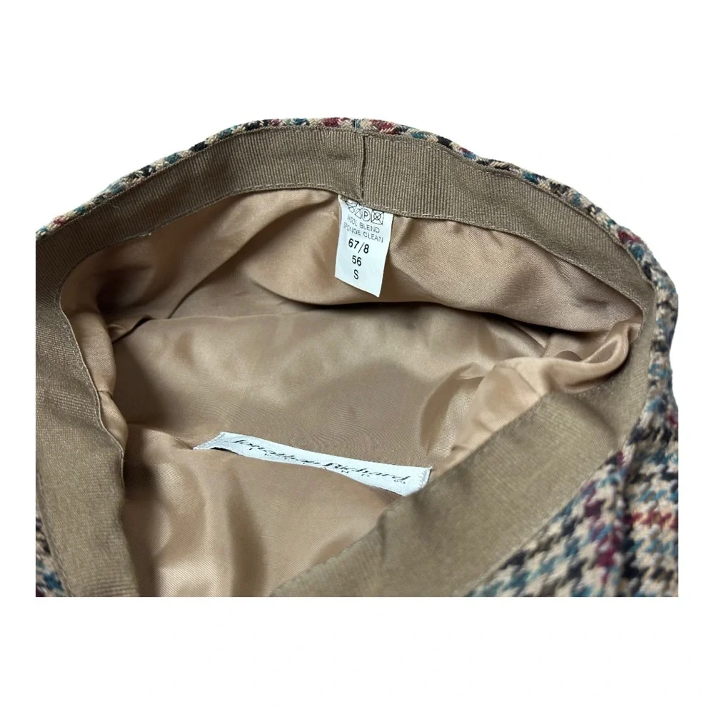 𝅺Jonathan Richard Ireland Tweed Wool-Blend Newsboy Cap Size Small - Picture 9 of 11